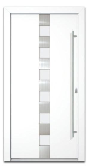 Aluminiumtür Mod. Jupiter - 1100 x 2100 mm (B x H) - Farbe: weiß, Anschlag: DIN-rechts