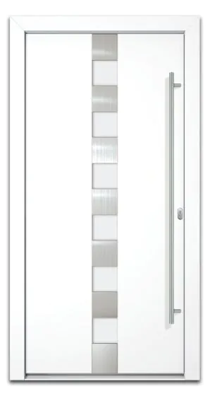 Aluminiumtür Mod. Jupiter - 1100 x 2100 mm (B x H) - Farbe: weiß, Anschlag: DIN-rechts