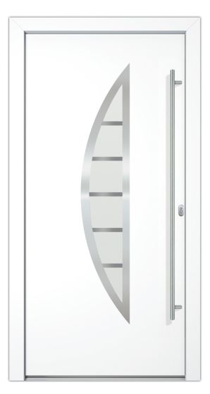 Aluminiumtür Mod. Luna - 1100 x 2100 mm (B x H) - Farbe: weiß, Anschlag: DIN-rechts