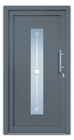 Aluminiumtür Mod. Merkur - 1100 x 2100 mm (B x H) - Farbe: anthrazit, Anschlag: DIN-rechts