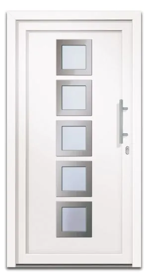 Aluminiumtür Mod. Quinto - 1100 x 2100 mm (B x H) - Farbe: weiß, Anschlag: DIN-rechts