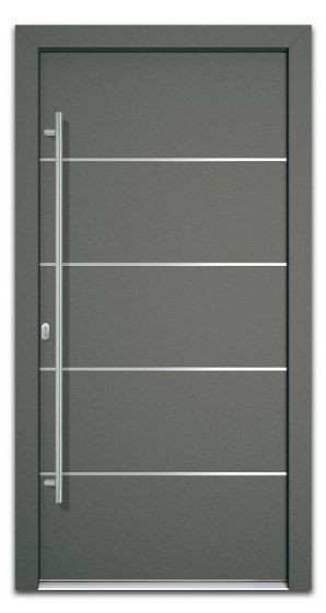 Aluminiumtür Mod. Saturn - 1100 x 2100 mm (B x H) - Farbe: anthrazit, Anschlag: DIN-links