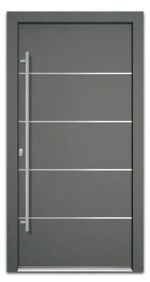 Aluminiumtür Mod. Saturn - 1100 x 2100 mm (B x H) - Farbe: anthrazit, Anschlag: DIN-links