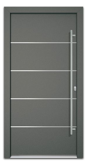 Aluminiumtür Mod. Saturn - 1100 x 2100 mm (B x H) - Farbe: anthrazit, Anschlag: DIN-rechts