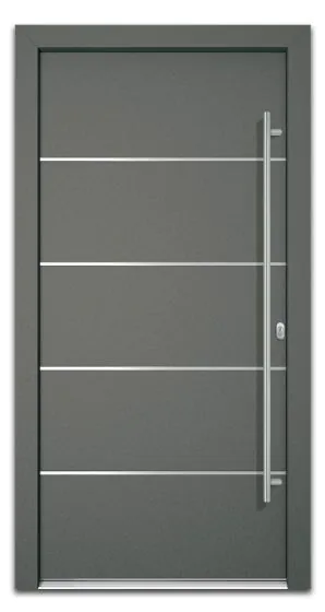 Aluminiumtür Mod. Saturn - 1100 x 2100 mm (B x H) - Farbe: anthrazit, Anschlag: DIN-rechts