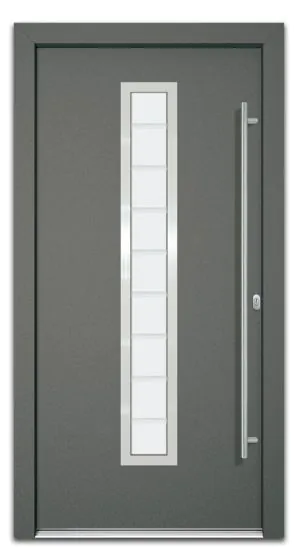 Aluminiumtür Mod. Venus - 1100 x 2100 mm (B x H) - Farbe: anthrazit, Anschlag: DIN-rechts