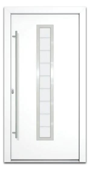 Aluminiumtür Mod. Venus - 1100 x 2100 mm (B x H) - Farbe: weiß, Anschlag: DIN-links