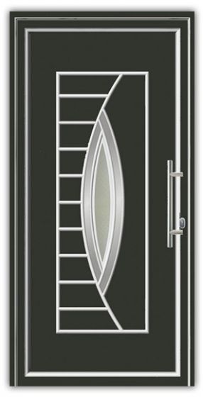 Aluminiumtür Mod. Alu Star 4 anthrazit - 1100 x 2100 mm (B x H), Anschlag: innen rechts - DIN rechts