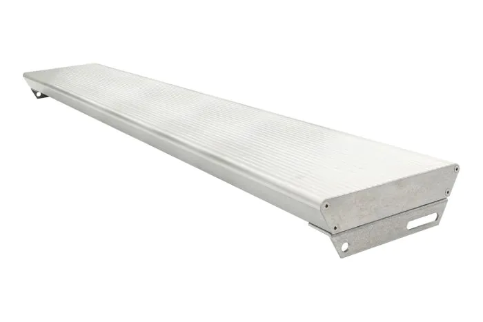 Aluminiumstufe rutschhemmend inkl. 2 Deckel & 2 Winkel und Schrauben - Ausführung: Natur, Breite: 1200 mm, Tiefe: 270 mm