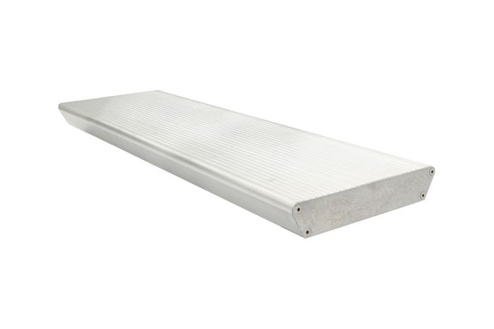 Aluminiumstufe rutschhemmend inkl. 2 Deckel und Schrauben - Ausführung: Natur, Breite: 800 mm, Tiefe: 270 mm