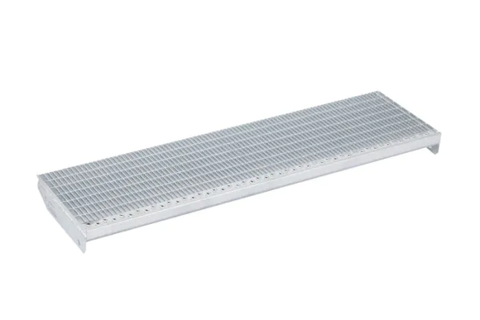 Gitterrost-Stufen 30 x 10 mm, feuerverzinkt - Breite: 1500 mm, Tiefe: 305 mm