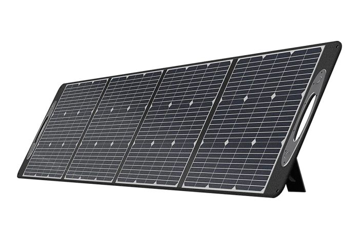 Tragbares Solarpaneel - max. Leistung: 200 W, Maße aufgeklappt: 536 x 2.349 x 25 mm