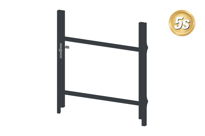 Alu Türrahmen 1-flügelig ohne Füllung (Profil: 85 mm) - Flügelhöhe: 900-1500 mm, Anschlag: links, Farbe: anthrazit 5S