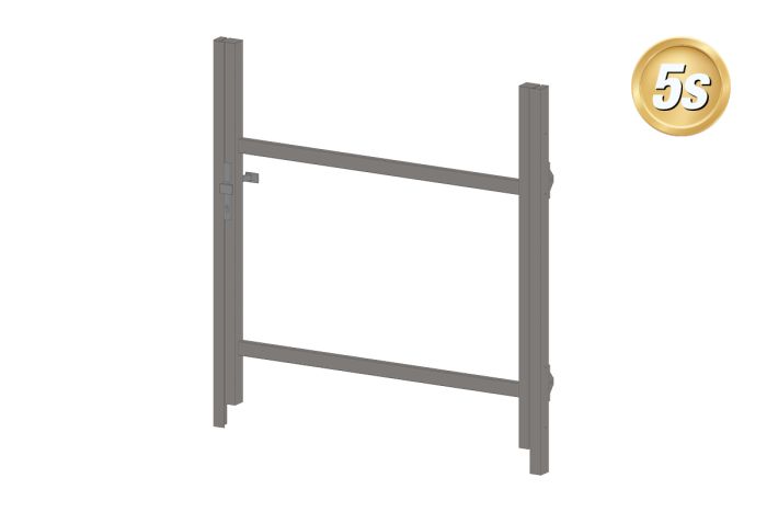 Alu Türrahmen 1-flügelig ohne Füllung (Profil: 85 mm) - Flügelhöhe: 900-1500 mm, Anschlag: links, Farbe: dunkelgrau 5S