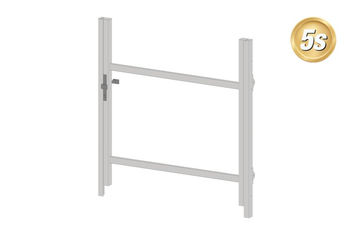 Alu Türrahmen 1-flügelig ohne Füllung (Profil: 85 mm) - Flügelhöhe: 900-1500 mm, Anschlag: links, Farbe: grau 5S