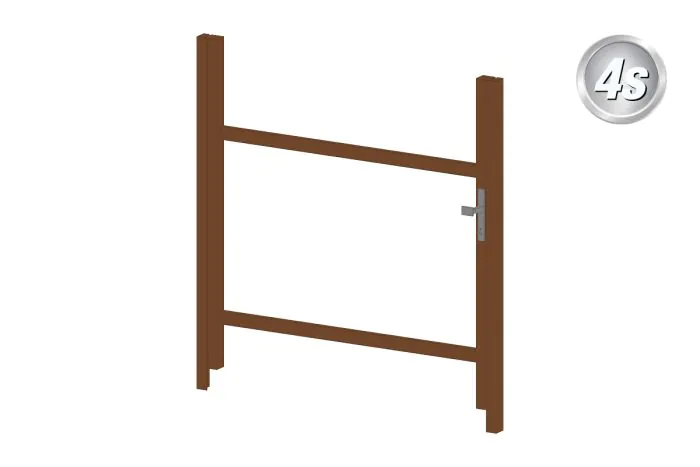 Alu Türrahmen 1-flügelig ohne Füllung (Profil: 85 mm) - Flügelhöhe: 940-1500 mm, Anschlag: rechts, Farbe: braun