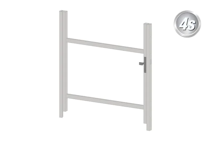 Alu Türrahmen 1-flügelig ohne Füllung (Profil: 85 mm) - Flügelhöhe: 940-1500 mm, Anschlag: rechts, Farbe: grau