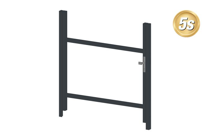 Alu Türrahmen 1-flügelig ohne Füllung (Profil: 63 mm) - Flügelhöhe: 900-1500 mm, Anschlag: rechts, Farbe: dunkelgrau 5S