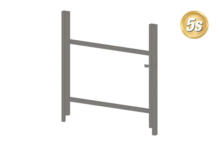 Alu Türrahmen 1-flügelig ohne Füllung (Profil: 85 mm) - Flügelhöhe: 900-1500 mm, Anschlag: rechts, Farbe: dunkelgrau 5S