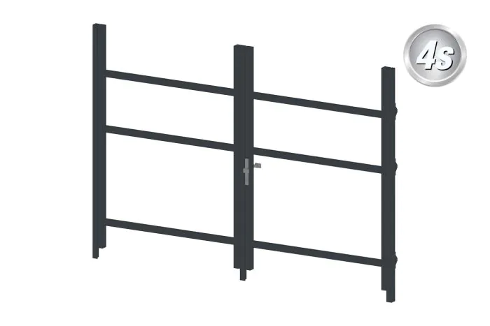 Alu Türrahmen 2-flügelig ohne Füllung (Profil: 63 mm) - Türhöhe: 1440-2000 mm, Anschlag: links, Farbe: anthrazit