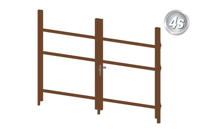Alu Türrahmen 2-flügelig ohne Füllung (Profil: 63 mm) - Türhöhe: 1440-2000 mm, Anschlag: links, Farbe: braun