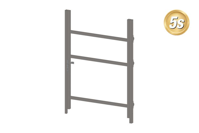 Alu Türrahmen 1-flügelig ohne Füllung (Profil: 63 mm) - Flügelhöhe: 1400-2000 mm, Anschlag: links, Farbe: dunkelgrau 5S