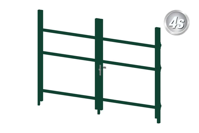 Alu Türrahmen 2-flügelig ohne Füllung (Profil: 85 mm) - Türhöhe: 1440-2000 mm, Anschlag: links, Farbe: grün