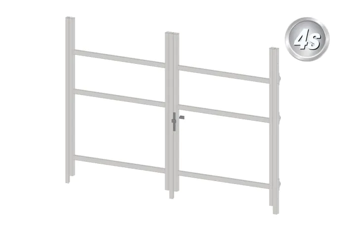 Alu Türrahmen 2-flügelig ohne Füllung (Profil: 85 mm) - Türhöhe: 1440-2000 mm, Anschlag: links, Farbe: grau