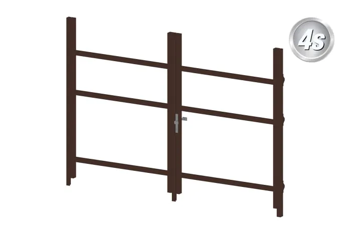 Alu Türrahmen 2-flügelig ohne Füllung (Profil: 85 mm) - Türhöhe: 1440-2000 mm, Anschlag: links, Farbe: schokobraun