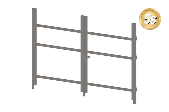 Alu Türrahmen 2-flügelig ohne Füllung (Profil: 63 mm) - Türhöhe: 1440-2000 mm, Anschlag: links, Farbe: dunkelgrau 5S