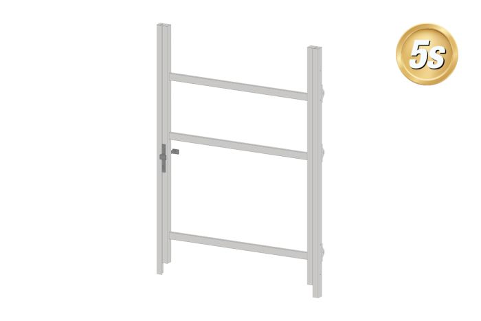 Alu Türrahmen 1-flügelig ohne Füllung (Profil: 63 mm) - Flügelhöhe: 1400-2000 mm, Anschlag: links, Farbe: grau 5S
