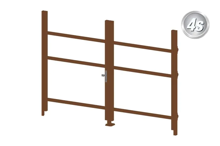 Alu Türrahmen 2-flügelig ohne Füllung (Profil: 85 mm) - Türhöhe: 1440-2000 mm, Anschlag: rechts, Farbe: braun