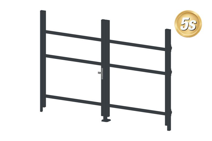 Alu Türrahmen 2-flügelig ohne Füllung (Profil: 63 mm) - Türhöhe: 1440-2000 mm, Anschlag: rechts, Farbe: anthrazit 5S