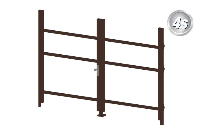 Alu Türrahmen 2-flügelig ohne Füllung (Profil: 63 mm) - Türhöhe: 1440-2000 mm, Anschlag: rechts, Farbe: schokobraun
