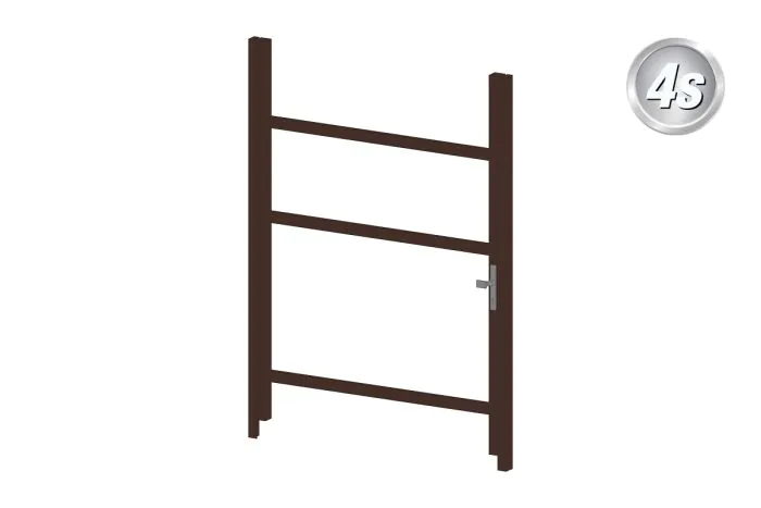Alu Türrahmen 1-flügelig ohne Füllung (Profil: 63 mm) - Flügelhöhe: 1400-2000 mm, Anschlag: rechts, Farbe: schokobraun