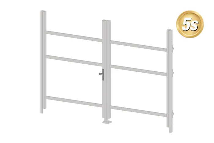 Alu Türrahmen 2-flügelig ohne Füllung (Profil: 85 mm) - Türhöhe: 1440-2000 mm, Anschlag: rechts, Farbe: grau 5S