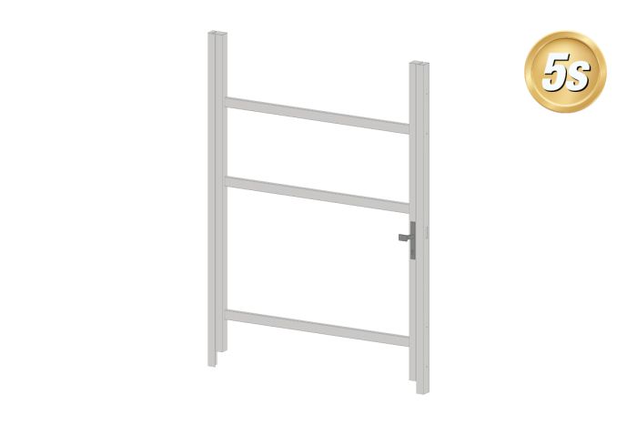 Alu Türrahmen 1-flügelig ohne Füllung (Profil: 85 mm) - Flügelhöhe: 1400-2000 mm, Anschlag: rechts, Farbe: grau 5S