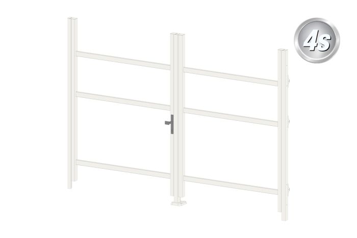 Alu Türrahmen 2-flügelig ohne Füllung (Profil: 63 mm) - Türhöhe: 1440-2000 mm, Anschlag: rechts, Farbe: weiß