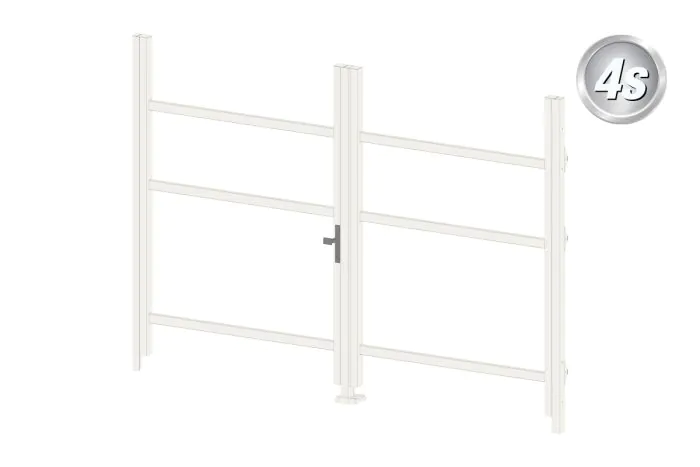 Alu Türrahmen 2-flügelig ohne Füllung (Profil: 63 mm) - Türhöhe: 1440-2000 mm, Anschlag: rechts, Farbe: weiß