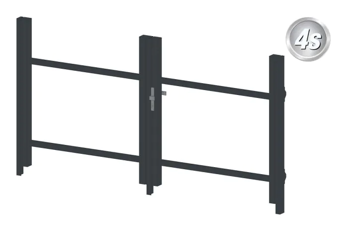 Alu Türrahmen 2-flügelig ohne Füllung (Profil: 85 mm) - Türhöhe: 940-1500 mm, Anschlag: links, Farbe: anthrazit