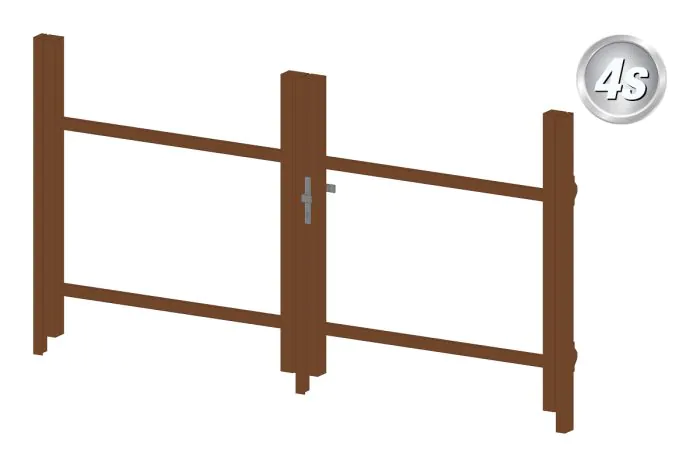 Alu Türrahmen 2-flügelig ohne Füllung (Profil: 63 mm) - Türhöhe: 940-1500 mm, Anschlag: links, Farbe: braun