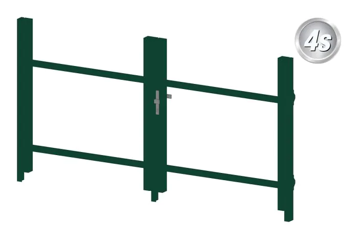 Alu Türrahmen 2-flügelig ohne Füllung (Profil: 85 mm) - Türhöhe: 940-1500 mm, Anschlag: links, Farbe: grün