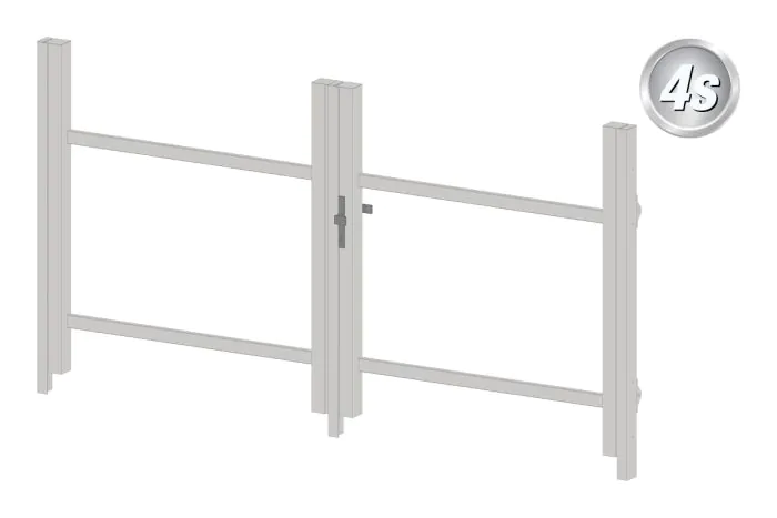 Alu Türrahmen 2-flügelig ohne Füllung (Profil: 63 mm) - Türhöhe: 940-1500 mm, Anschlag: links, Farbe: grau