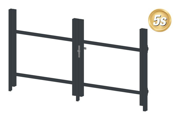 Alu Türrahmen 2-flügelig ohne Füllung (Profil: 85 mm) - Türhöhe: 940-1500 mm, Anschlag: links, Farbe: anthrazit 5S