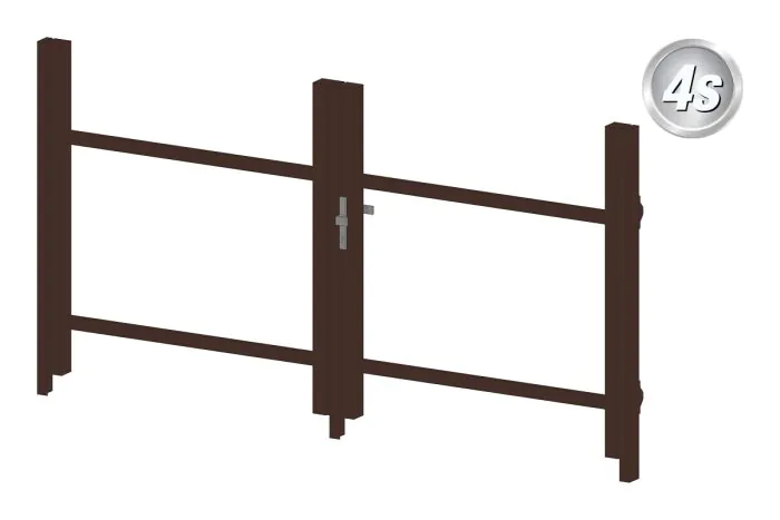 Alu Türrahmen 2-flügelig ohne Füllung (Profil: 63 mm) - Türhöhe: 940-1500 mm, Anschlag: links, Farbe: schokobraun