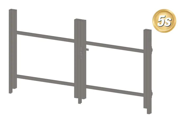 Alu Türrahmen 2-flügelig ohne Füllung (Profil: 63 mm) - Türhöhe: 940-1500 mm, Anschlag: links, Farbe: dunkelgrau 5S