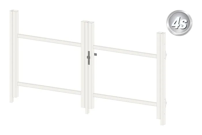 Alu Türrahmen 2-flügelig ohne Füllung (Profil: 63 mm) - Türhöhe: 940-1500 mm, Anschlag: links, Farbe: weiß