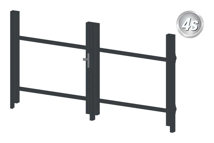 Alu Türrahmen 2-flügelig ohne Füllung (Profil: 63 mm) - Türhöhe: 940-1500 mm, Anschlag: rechts, Farbe: anthrazit
