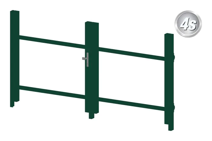 Alu Türrahmen 2-flügelig ohne Füllung (Profil: 63 mm) - Türhöhe: 940-1500 mm, Anschlag: rechts, Farbe: grün