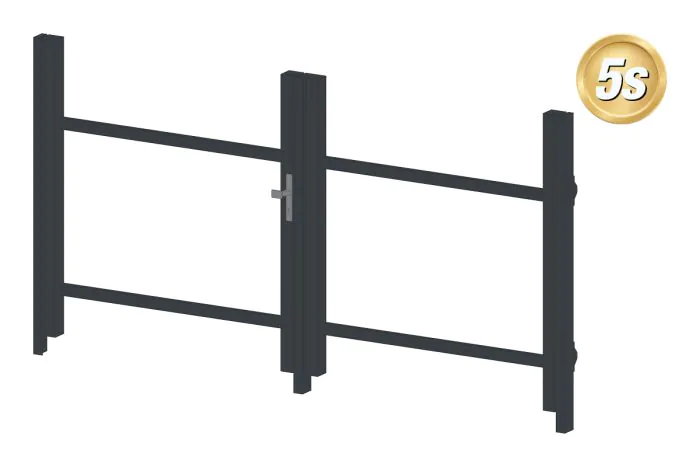 Alu Türrahmen 2-flügelig ohne Füllung (Profil: 85 mm) - Türhöhe: 940-1500 mm, Anschlag: rechts, Farbe: anthrazit 5S